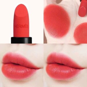 Son Hermès Matte 46 Rouge Exotique - Màu Hồng Cam San Hô - Image 3
