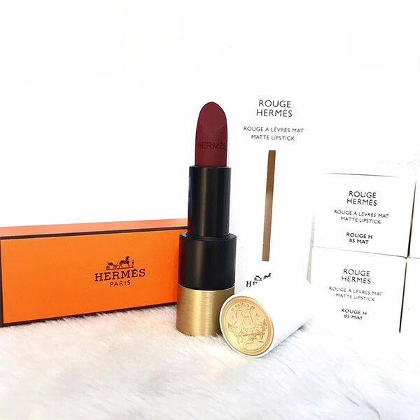 Son Rouge Hermès Matte Lipstick 85 Rouge H – Màu Đỏ Rượu - Image 7
