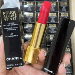 Son Chanel Rouge Allure Velvet 47 Flamboyante - Màu Đỏ Đào Ánh Cam - Image 7