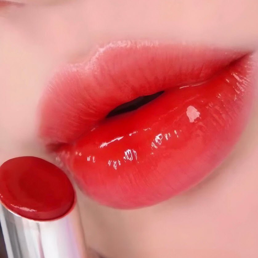 Son YSL Rouge Volupte Candy Glaze 9 Tangerine Tease - Màu Đỏ Tươi Ánh Cam - Image 2