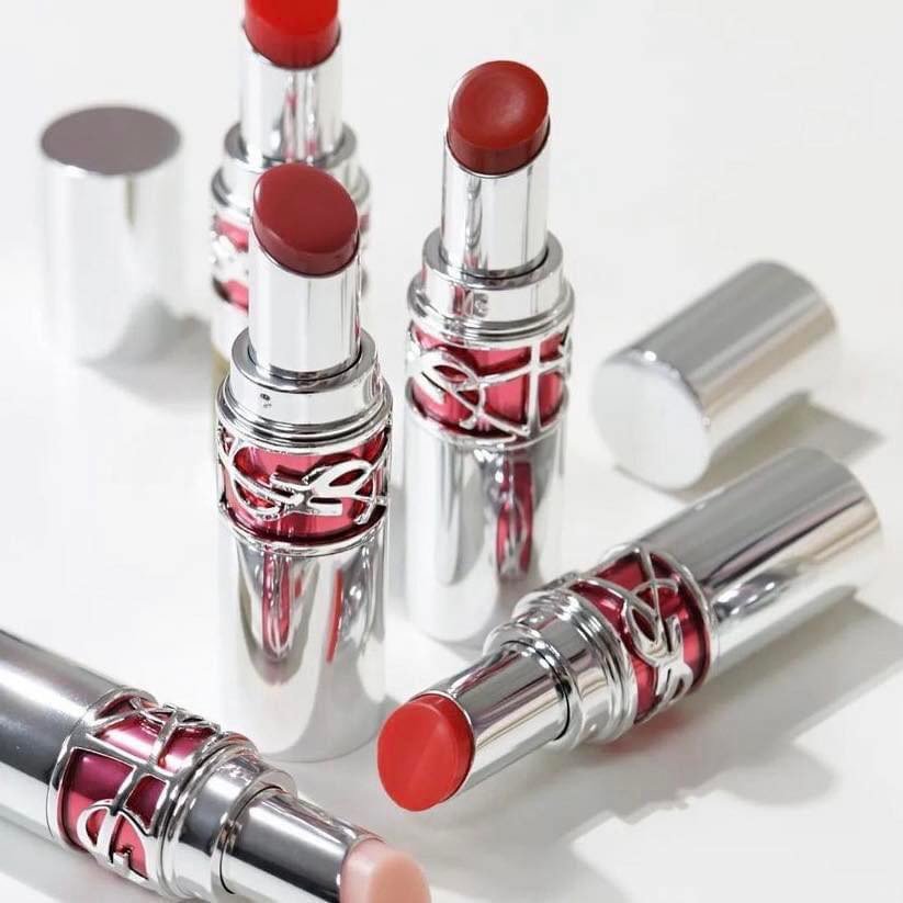 Son YSL Rouge Volupte Candy Glaze 9 Tangerine Tease - Màu Đỏ Tươi Ánh Cam - Image 5