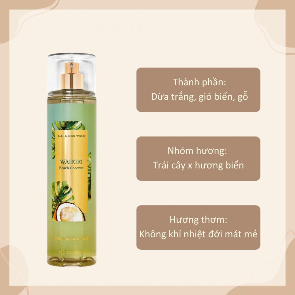 Body Mist Bath And Body Works Waikiki Beach Coconut - Image 6
