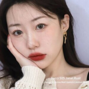 Son Gucci Rouge À Lèvres Mat Lipstick Limited 505 Janet Rust Xmas - Màu Đỏ Gạch - Image 4