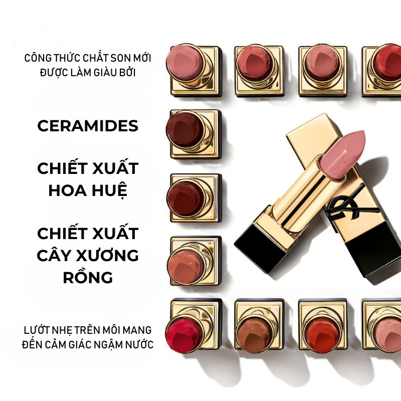 Son YSL Rouge Pur Couture Caring Satin Lipstick PM Pink Muse