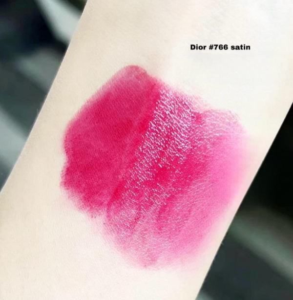 Son Dior Rouge Dior Satin Lipstick 766 Rose Harpers - Hồng Sen Ánh Đỏ - Image 3