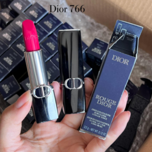 Son Dior Rouge Dior Satin Lipstick 766 Rose Harpers - Hồng Sen Ánh Đỏ - Image 4