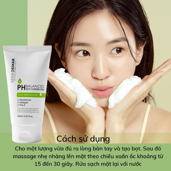 Sữa Rửa Mặt SenaDemar PH Balanced Deep Cleansing Foam 150ml