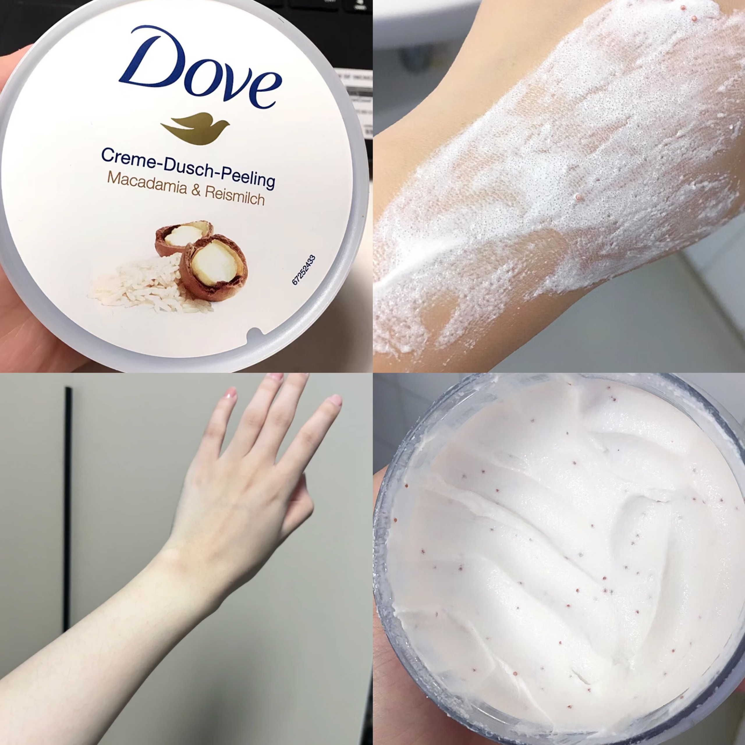Tẩy tế bào chết body Dove Crushed Macadamia & Rice Milk Scent Exfoliating Body Polish - Image 5