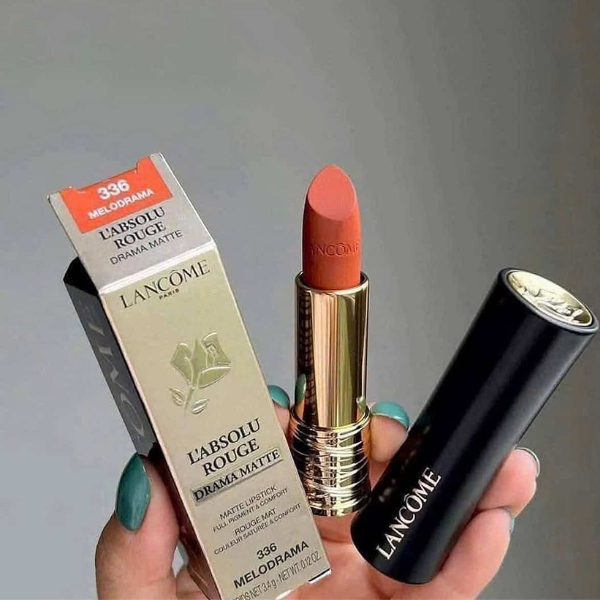 Son Lancôme L'Absolu Rouge Matte Lipstick 336 Melodrama - Màu Cam Cháy - Image 10