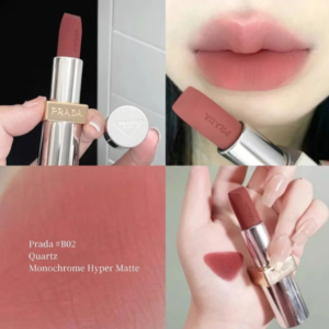 Son Prada Monochrome Hyper Matte Lipstick B02 Quartz - Màu Hồng Đào - Image 4